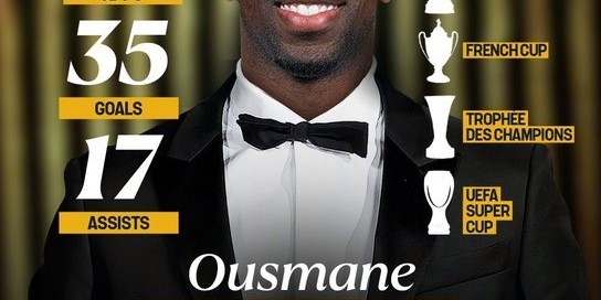 开云官网-登贝莱2024/25赛季狂造52球助队揽五冠 金球奖在望